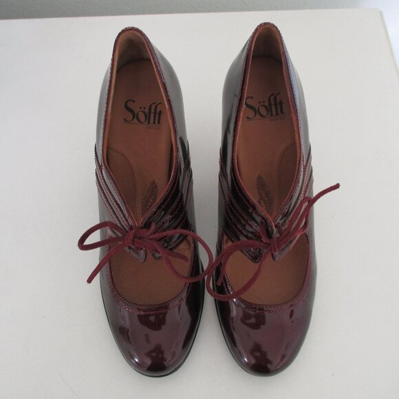 Sofft Womens Wine Patent Leather Mary Jane Pump w/3.5" Heel NWOB - Size 7.5N - Picture 3 of 8